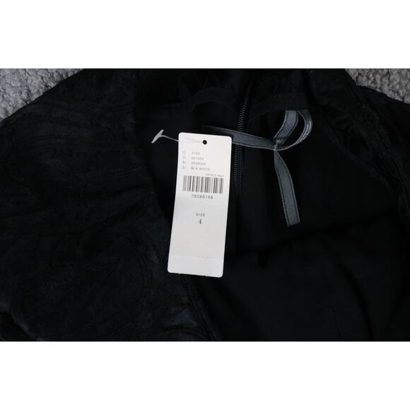 New Anthropologie Skirt 4 Black Brocade Fringe Tie Front Mini Tassel - Picture 6 of 8